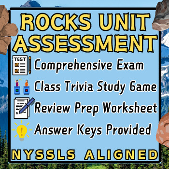 Preview of Rock Cycle Full Unit Assessment with Review: NYSSLS Aligned Geology Activity