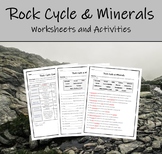 Rock Cycle & Minerals - Worksheets and Activities