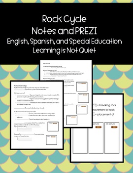 Preview of Rock Cycle Notes Sheet (Differentiated, Spanish, English, SPED, ESOL) PREZI