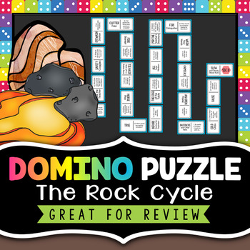Preview of Rock Cycle Review Activity - Domino Puzzle - Fun Rock Cycle Game