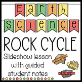 Rock Cycle Slideshow Lesson with Guided Student Notes on G