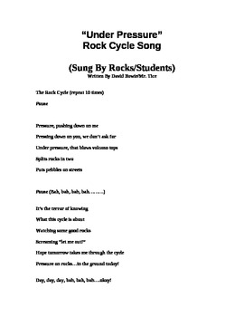 Preview of Rock Cycle Song-To the classic "under pressure!"