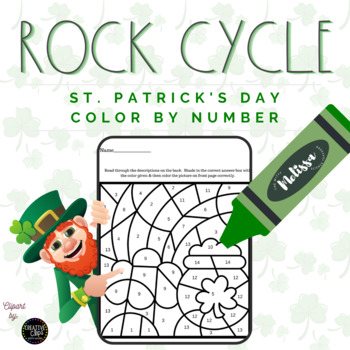 Preview of Rock Cycle St. Patrick's Day Color By Number - Color By Code