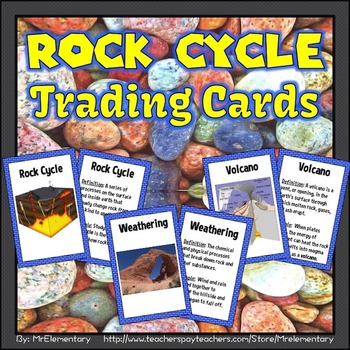Preview of Rock Cycle Vocabulary Trading Cards