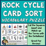 Rock Cycle Vocabulary Puzzle Card Sort