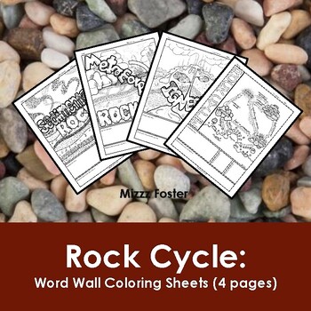 Preview of Rock Cycle Word Wall Coloring Sheets (4 pages)