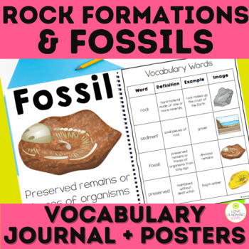 Rock Formations Layers and Fossils Vocabulary Journal Posters Word Wall ...