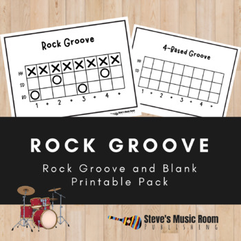 Preview of Rock Groove Drum Kit Iconic Notation Printables | TUBS