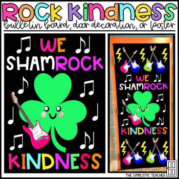 Preview of Rock Kindness St. Patrick's Day Bulletin Board, Door Decoration, or Poster