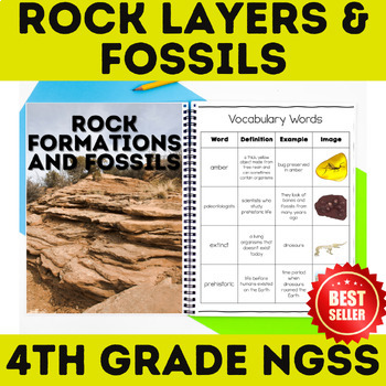 4th Grade NGSS Rock Layers and Fossils Unit with Lesson Plans 4-ESS1-1