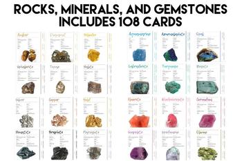 Preview of Rock, Mineral, and Gemstone Identification Cards | Set of 108 Cards