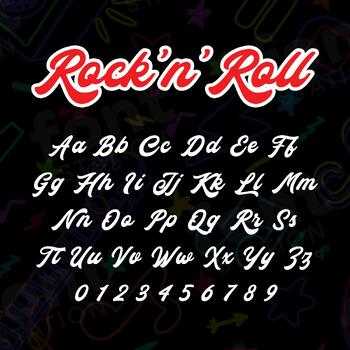 Preview of Rock N Roll Font | Guitar Music Letters | FontStation
