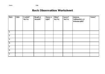 rock observation worksheet        <h3 class=