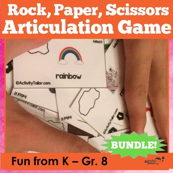 Preview of Speech Therapy Articulation Game Bundle | Rock Paper Scissors Articulation Game