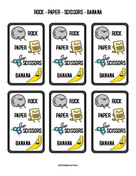 Preview of Rock Paper Scissors Banana - Fun card game compare numbers taking turns