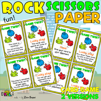 Rock Paper Scissors Card Game - 2 Versions by My New Learning