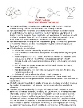 Preview of Rock Paper Scissors Tournament (Editable resource)