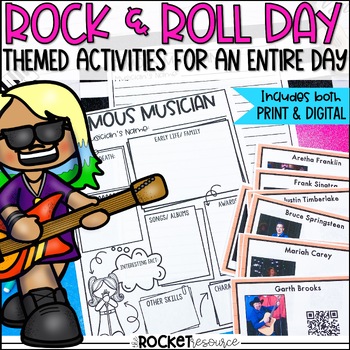 Preview of Rock & Roll Activities | Rock Your School Day | End of Year Themed Day