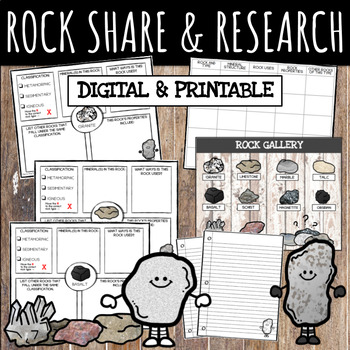 Preview of Rock Share and Research Mats (DIGITAL & PRINTABLE)