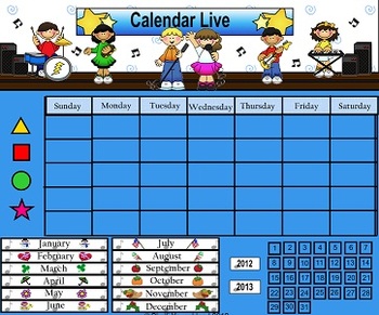 Preview of Rock Star Calendar for the Smartboard