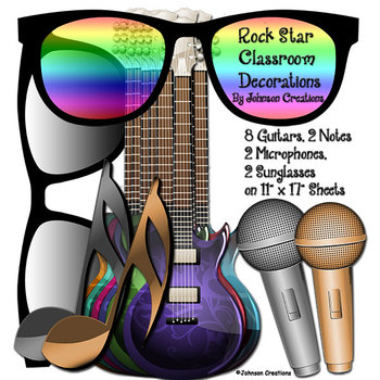 Preview of Rock Star Classroom Decorations Kit