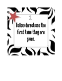 Rock Star Classroom Theme Rules, Nametags, Compliments Chain Sign
