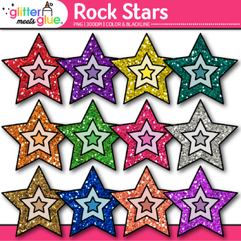 Preview of Rock Star Clipart: 80's Rock & Roll Vintage Retro Music Clip Art Commercial Use