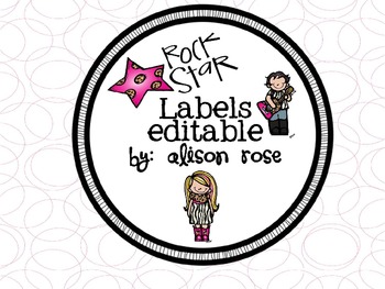 Preview of Rock Star Labels editable