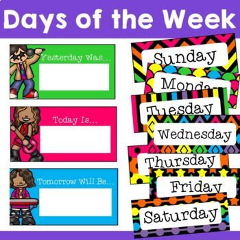 Rock Star Monthly Calendar Set (+ special days) & Days of the Week Display