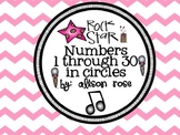 Rock Star Numbers 1-30 in circles