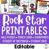 Rock Star Printables: Hall Pass, Punch Cards, Awards, Home