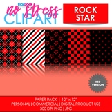 Rock Star (Red) Digital Papers