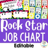 Rock Star Theme: Editable Student Classroom Job Chart and 
