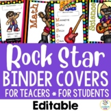 Rock Star Theme: Teacher & Student Binder Covers- Grades, 