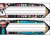 Rock Star Themed Pencil Name Plates