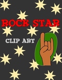 Rock Star clip art set with border