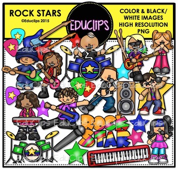 Preview of Rock Stars/Rock Band Clip Art Set {Educlips Clipart}