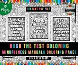 Rock The Test Coloring & Encouragement Sayings Relaxing Co