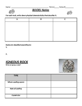 Rock Types Notes and Activities by ScienceRocks4 | TPT