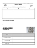 Rock Types Notes and Activities