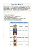 Rock Types and the Rock Cycle Information Packet