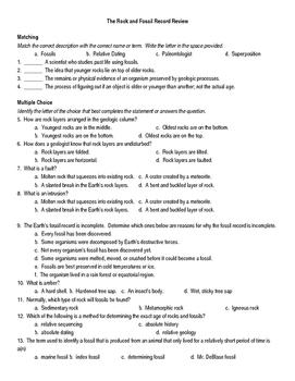 Answers worksheet fossil the record Dating The