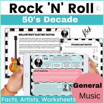 Rock and Roll 1950s Music History Activities - Worksheets