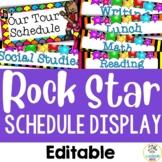 Rock Star Theme:  Classroom Daily Visual Schedule Display | Editable Template
