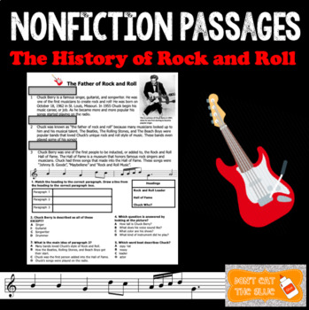 Preview of Nonfiction Passages and Comprehension Questions: Rock and Roll