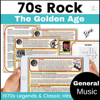 Preview of Rock and Roll Music History 1970s Hard Rock Heavy Metal Worksheets & Activities