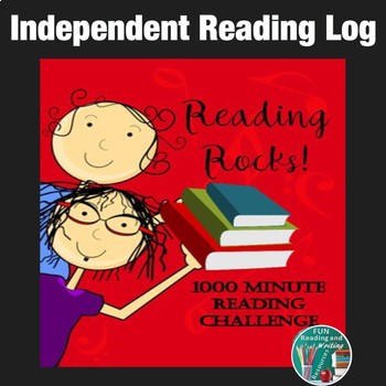 Preview of Rock n Roll Reading Log - 1000 Minute Independent Reading Tracker Summer Fun