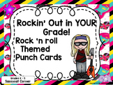 Rock and Roll Rock Star Theme Classroom Decor Punch Cards