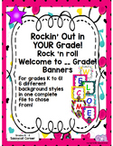 Rock and Roll Rock Star Themed Classroom Decor Welcome to __ Grade Banner
