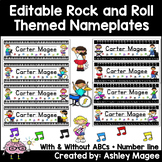 Rock and Roll Themed Editable Name plates / Desk Plates / 